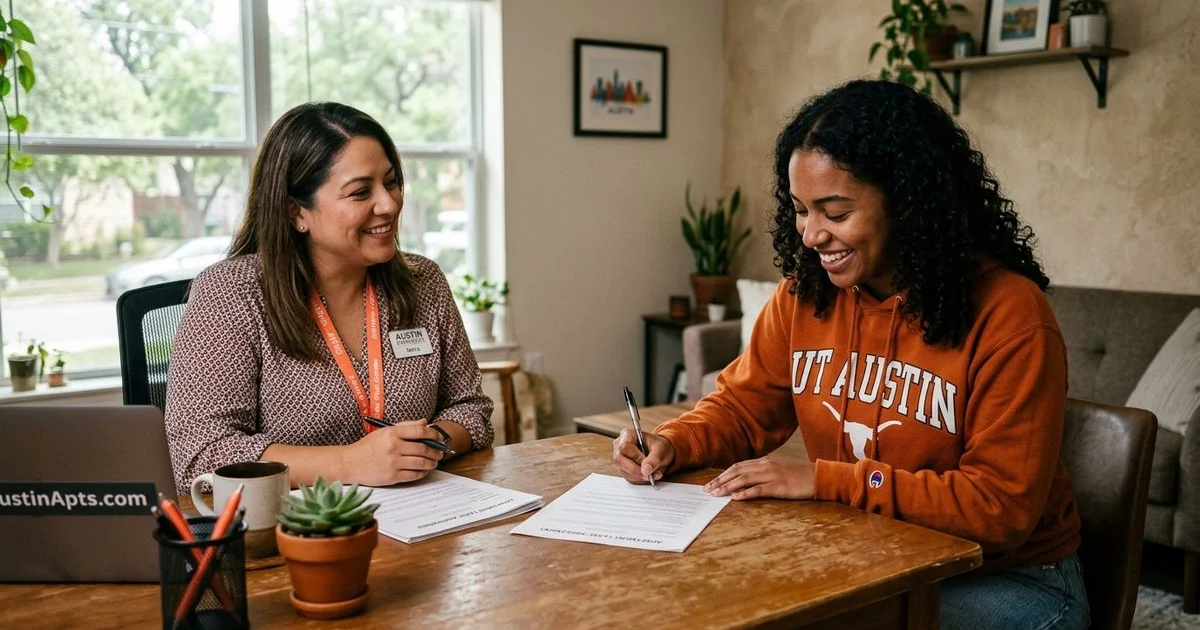Renter signing a first lease