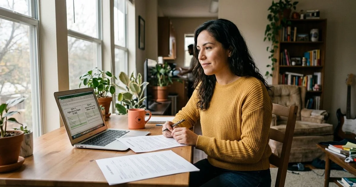Renter comparing financial options for luxury lease